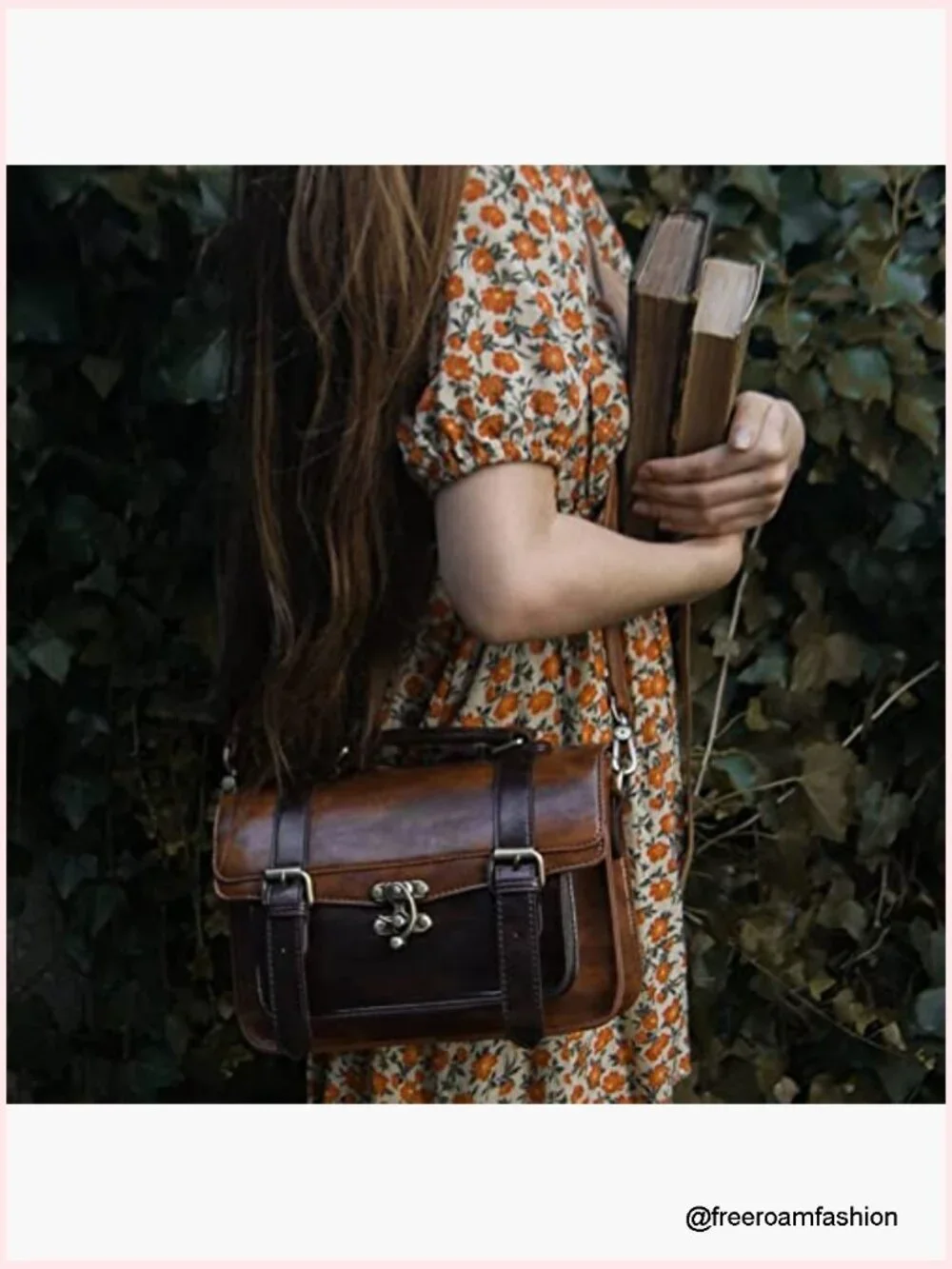 Vintage PU Leather Satchel Crossbody Messenger Bag Work College Purse